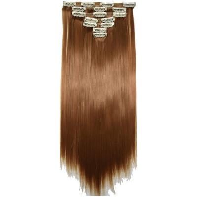 

Gobestart Full Head Women Clip Synthetic High Temperature Wire Straight Hair Piece
