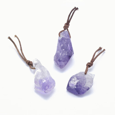 

Natural Amethyst Pendants Nuggets 2443x1128x3512mm Hole 2mm