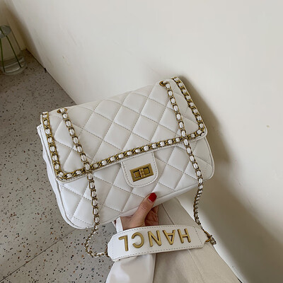 

Lingge chain bag net red ins retro lock womens bag new 2019 popular shoulder slung small square bag