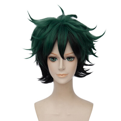 

Harajuku Medium Bob Curly Short Gradient Cosplay Bang Type Wigs for Boku No Hero Academia Izuku Midoriya