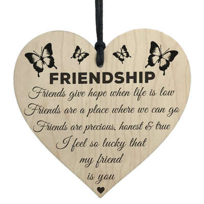 

Handmade Wooden Hanging Heart Plaque Pendant Heart Shape Friendship Wine Bottle Decor Pendant Tags Wood Chip Pendants