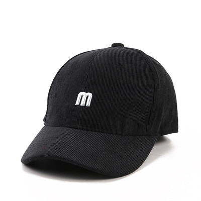 

Hat ladies fallwinter new corduroy baseball cap Korean version of three-dimensional small  embroidery student lovers Cap men
