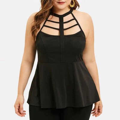 

Roseonmyhand Womens Fashion Plus Size Sleeveless Solid Tops Shirt