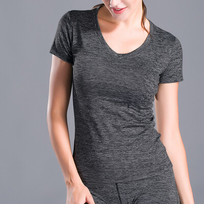 

Nomeni Womens V-neck High-bounce Sports Running Fitness Fast-drying Yoga T-shirt