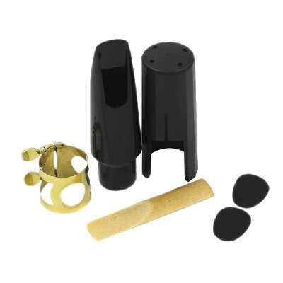 

Tenor Sax Saxophone Mouthpiece Plastic with Cap Metal Buckle Reed Mouthpiece Patches Pads Cushions