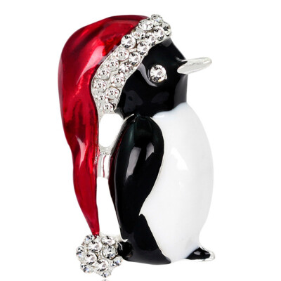 

Xmas Snowman Deer Stockings Santa Tree Brooch Pin Christmas Gifts Women Men Brooches Charm Crystal Rhinestone Decor