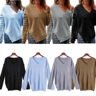 

Women Casual Long Sleeve Knitted Pullover Loose Sweater Jumper Tops Knitwear USA