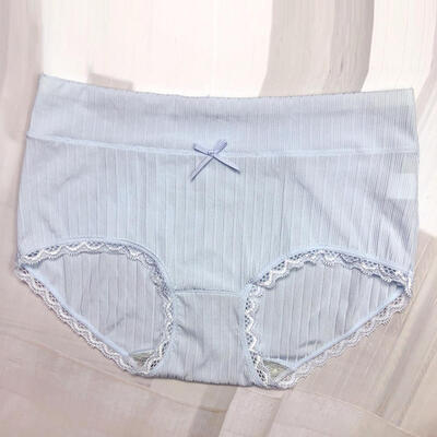 

Womens Panties Thread Ice Silk Female Lace Edge Breathable Briefs Sexy Underwear Women Mid Waist Crotch Lingerie Intimates