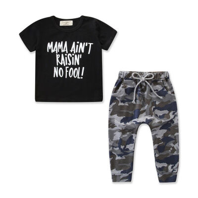 

Toddler Kid Baby Boy Camoflage print Clothes Tops T Shirt Pants Tracksuit Outfit