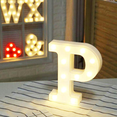 

Letter P LED Decorative Nightlight For Bedroom Luminous DIY Alphabet Letters Light For Home And Hotel Decoration