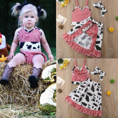 

Toddler Baby Kids Girls Tops Cow Shorts Pants Skirts Outfits Clothes