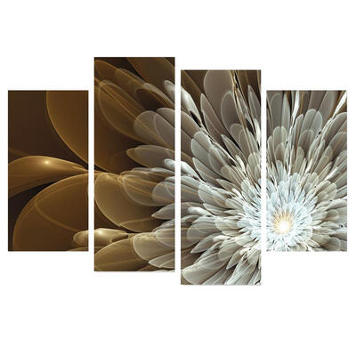 

4 Panels Canvas Oil Painting Flowers Art Picture Home Decor Wall Painting