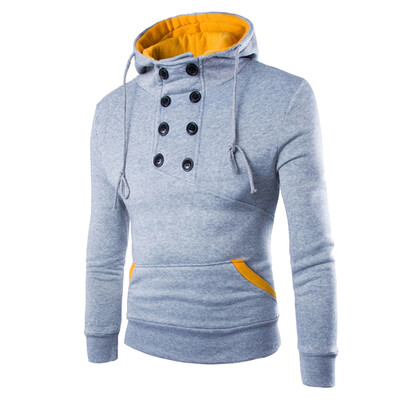 

Toponeto Men Autumn Long Sleeve Patchwork Hoodie Hooded Sweatshirt Top Tee Outwear Blouse