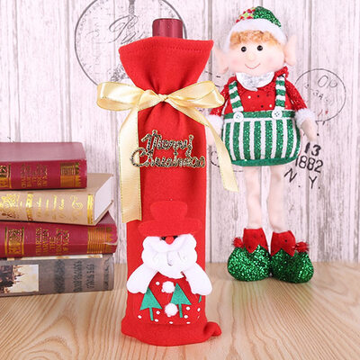 

New Year Santa Claus Snowman Wine Bottle Cover Bag Christmas Dinner Xmas Table Decor Champagne Bag Gift