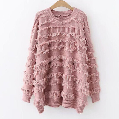 

Loose Solid Color Knit Pullover Casual Sweater