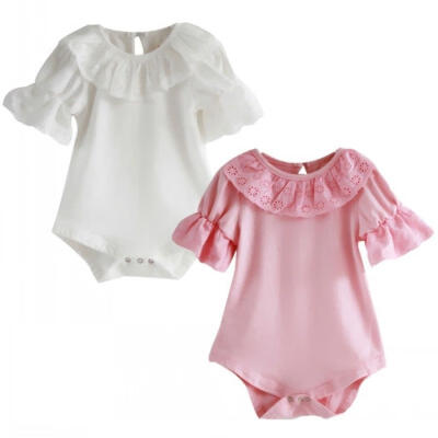 

Lace Newborn Baby Girls Cotton Bodysuit Romper Jumpsuit Outfits Clothes 0-18M