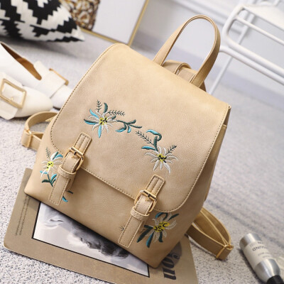 

Tailored Ethnic Style Fashion Causel Flower Color Embroidery Female Backpack Packet Bag