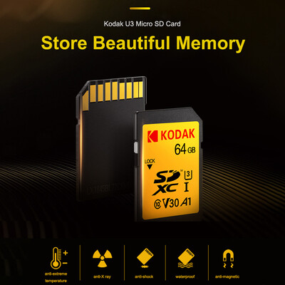 

Kodak U3 SD Card 256GB Memory Card UHS-I High Speed V30 SDXC Camera 4K HD Recrding