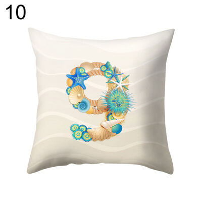 

Shell Starfish Letter Square Throw Pillow Case Cushion Cover Bedding Articles