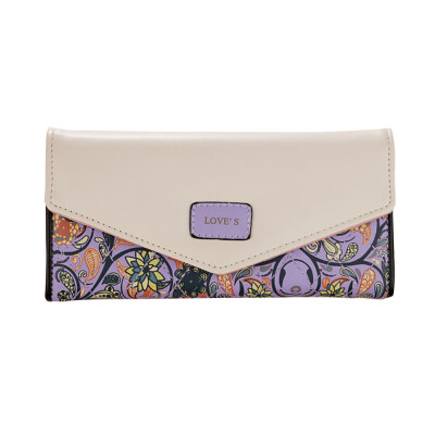 

Tailored Pastoral small floral Ling Ge clutch bag lady hit color envelope buckle purse BK