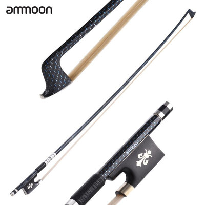 

ammoon Well Balanced 44 Violin Fiddle Bow Braided Carbon Fiber Round Stick Exquisite Horsehair Ebony Frog