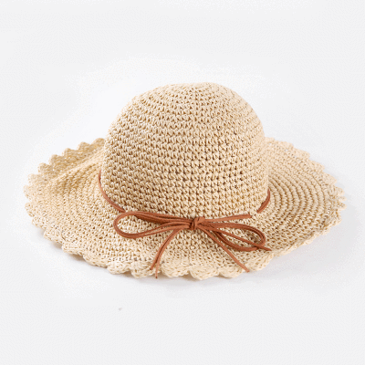 

Ladies straw hat summer small fresh large brim hat outdoor sun visor Korean belt bow Sun Hat