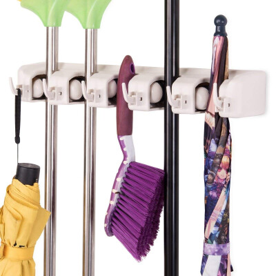 

Wall-mounted Mop Holder Hanger with 5 Positions