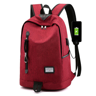 

Mens Backpack USB Charging Backpack Korean Simple Large Capacity Backpack Travel Bag