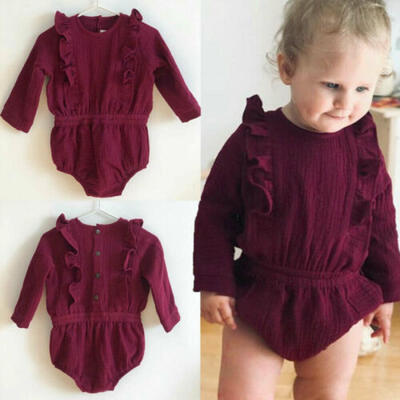 

US Newborn Baby Girl Long Sleeve Ruffle Romper Jumpsuit Bodysuit Summer Clothes
