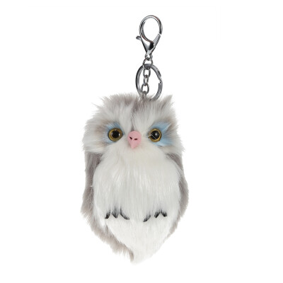 

Lovely Owl Style Key Ring Artificial Rabbit Fur Keychain