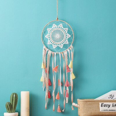 

Handmade Macrame Wall Hanging Dream Catcher Large Natural Hairball