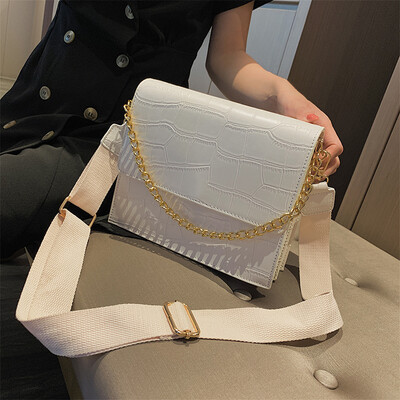 

Ins super fire stone pattern contrast bag female 2019 new fashion wild simple shoulder Messenger bag small square bag
