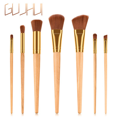 

Toponeto 7PCS Wooden Cosmetic Makeup Brush Brushes Foundation Powder Eyeshadow Brush Set
