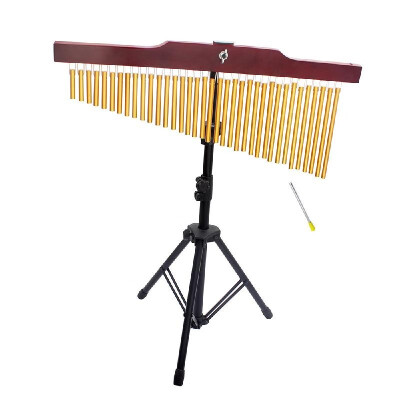 

36-Tone Golden Bar Chimes 36 Bars Single-row Wind Chime Musical Percussion Instrument with Tripod Stand&Striker