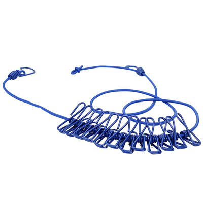 

HOUYA ya elegant clothes hanger clothesline 12 clips windproof clothespins travel travel portable clothes color random