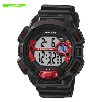 

SANDA 319 Electronic Sport Watch Men Waterproof Watches Digital LED Back Light Wristwatch for Male Clock