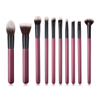 

Gobestart 10PCS Wooden Foundation Cosmetic Eyebrow Eyeshadow Brush Makeup Brush Sets Tools