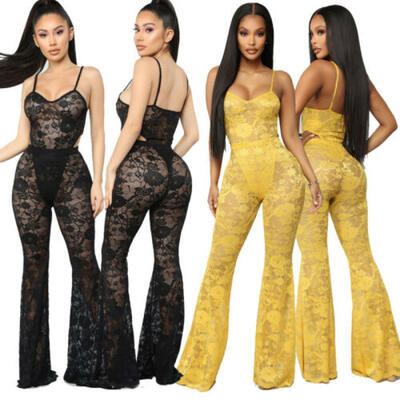 

Women Ladies Clubwear Lace Playsuit Bodycon Party Jumpsuit Romper Trousers Hot