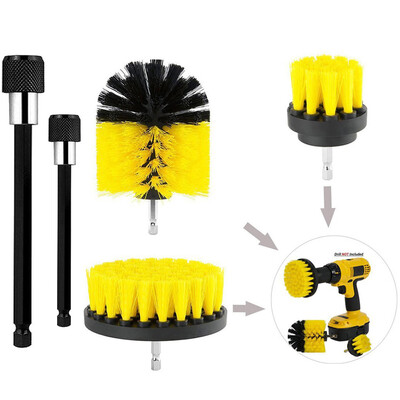 

〖Follure〗5Pack Cleaning Extended Long Attachment Set All Purpose Rim Drill Scrub Brushes Kit