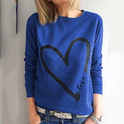

Tailored Womens Autumn Fashion Sportswear Loose Top with Doubled Collar Printin Blouses