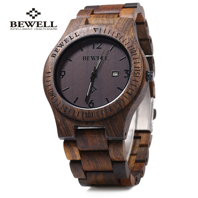 

Bewell ZS - W086B Wood Men Watch Analog Quartz Movement Date Display