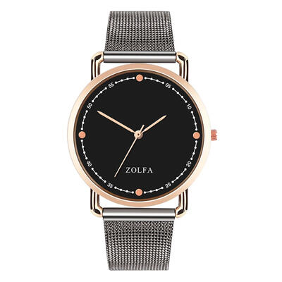 

ZOLFA Men Simple Watch Round Dial Mesh Band Business Casual Quartz Watches