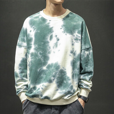 

Toponeto New style For Men In Autumn And Winter Fashion Tie-Dyed Round-Necked Garment