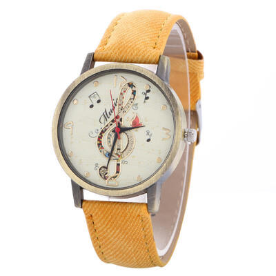 

2019 Reloj Mujer Women Watch Music Note Design Fashion Leather Band Analog Quartz Watch Ladies Luxury Dress Watches Gift