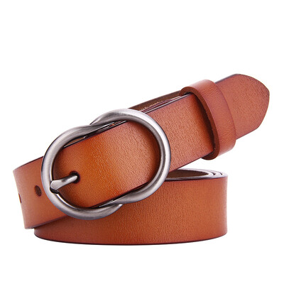 

New pin buckle belt womens pure leather wild Korean fashion jeans leather retro ladies waist
