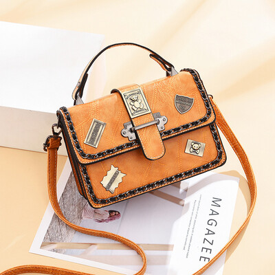 

Spring&summer fashion messenger bag for women Korean version of Joker bag girl ins patch retro shoulder