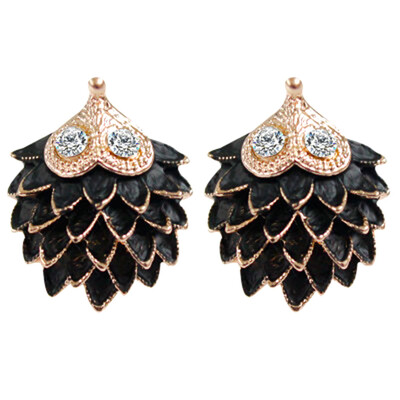 

New Mode Fashion Style Hot Sale Cute Women Hedgehog Shape Ear Stud Earrings Fashion Jewelry Delicate Black And White Gifts