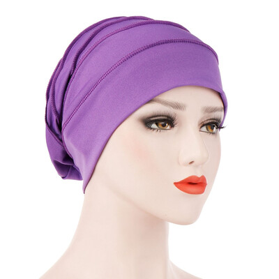 

Muslim Women Cancer Elastic Hat Hair Loss Cap Chemo Turban Cover Headwear Beanie