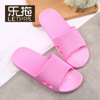 

Le drag letuo home bathroom soft bottom non-slip home beach bath male&female couple casual sandals&slippers LT2701 female models pink 4041 yards