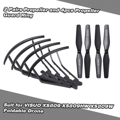 

2 Pairs Propeller&4pcs Propeller Guard Ring for VISUO XS809 XS809HW XS809W